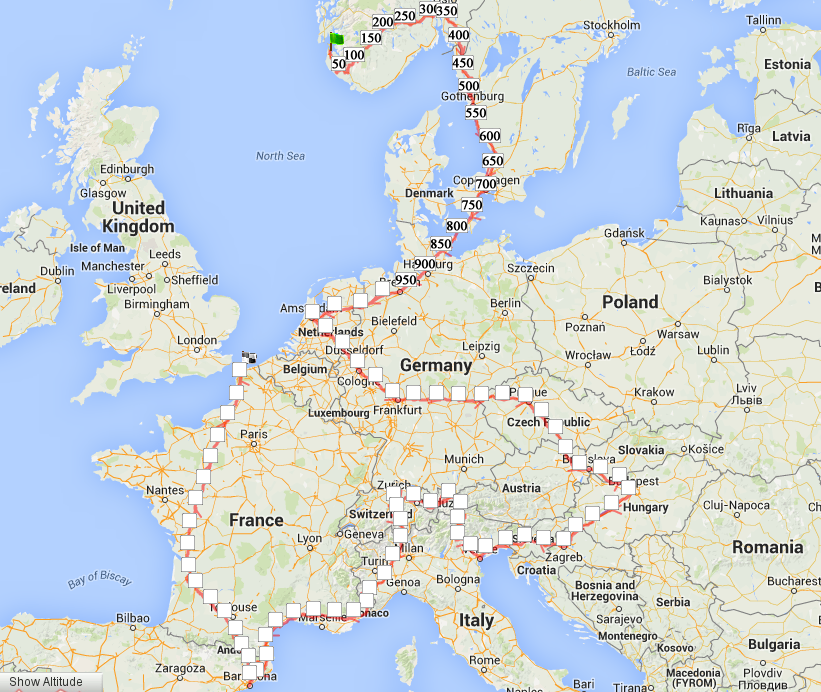 Europe Route Map